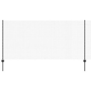 vidaXL Cl&ocirc;ture en fil soud&eacute; avec poteau 50 x 1,2 m Gris Maille