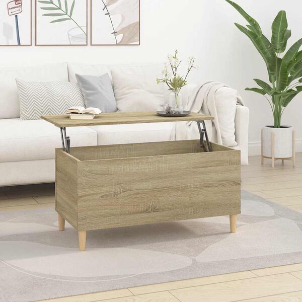vidaXL Table basse Ch&ecirc;ne sonoma 90x44,5x45 cm Bois d'ing&eacute;nierie