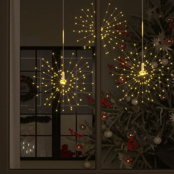 vidaXL Feux d'artifice de No&euml;l d'ext&eacute;rieur 10 pcs Blanc 20 cm 1400 LED