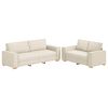 vidaXL Canap&eacute; 2 pc Beige Tissu en lin m&eacute;lang&eacute;