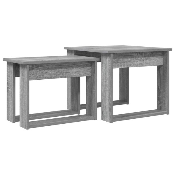 vidaXL Ensemble de tables basses 2 pcs Gris Sonoma Bois d'ing&eacute;nierie