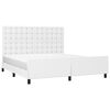 vidaXL Cadre de lit sans matelas blanc similicuir