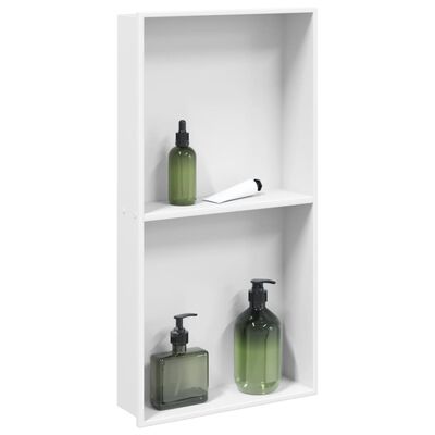 vidaXL Niche de douche blanc mat 32x62x9 cm acier inoxydable