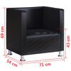 vidaXL Fauteuil cube noir similicuir
