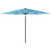 vidaXL Parasol de jardin avec m&acirc;t en acier bleu 288x288x225 cm