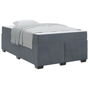 vidaXL Cadre de lit avec matelas Gris fonc&eacute; 120 x 200 cm tissu