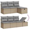 vidaXL Salon de jardin avec coussins 9pcs m&eacute;lange beige r&eacute;sine tress&eacute;e