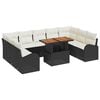vidaXL Ensemble de canap&eacute; de jardin 10 pc Noir et cr&egrave;me