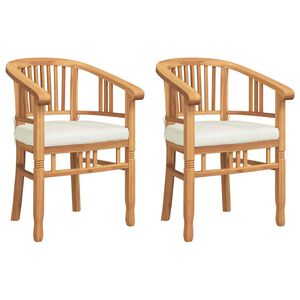 vidaXL Chaise 2 pcs Marron 63 x 58 x 89 cm Bois de teck massif