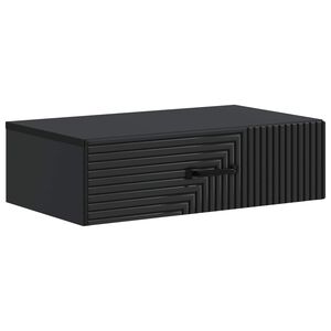 vidaXL Table d'appoint murale Noir 59 x 34,5 x 17 cm Bois d'ing&eacute;nierie