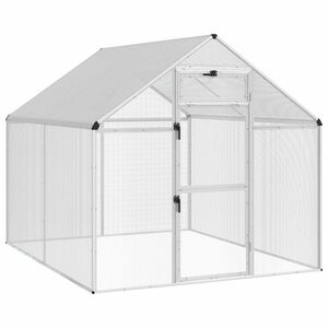 vidaXL Cage pour oiseaux Argent&eacute; 181,5 x 221 x 173,5 cm