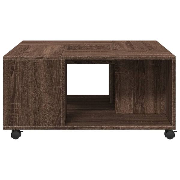 vidaXL Table basse ch&ecirc;ne marron 80x80x40 cm bois d'ing&eacute;nierie