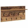 vidaXL Porte-manteau mural avec &eacute;tag&egrave;re Bois ancien 80 x 40 x 12 cm
