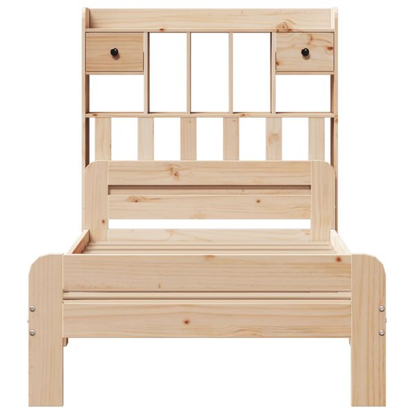 vidaXL Lit biblioth&egrave;que sans matelas 90x200 cm bois de pin massif