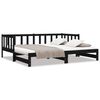 vidaXL Lit coulissant sans matelas noir 2x(90x190) cm