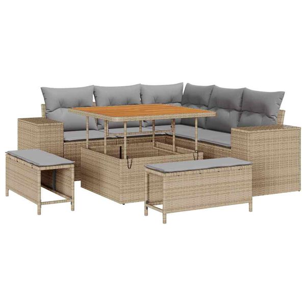 vidaXL Ensemble de canap&eacute; de jardin 8 pcs Beige et Gris clair