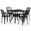 vidaXL Ensemble de bistro 5 pcs Aluminium coul&eacute; Noir