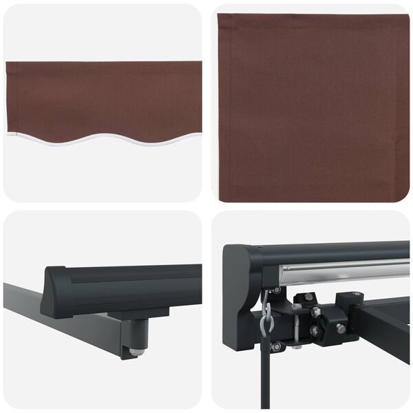 vidaXL Auvent R&eacute;tractable Marron 400 &times; 300 cm Polyester et m&eacute;tal