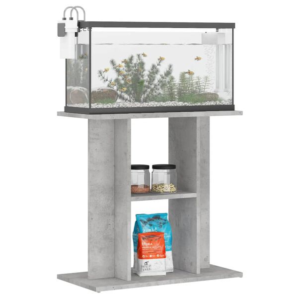 vidaXL Support d'aquarium en b&eacute;ton gris 60 x 30 x 60 cm Bois d'ing&eacute;nierie