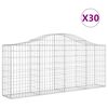 vidaXL Paniers &agrave; gabions arqu&eacute;s 30 pcs 200x30x80/100 cm Fer galvanis&eacute;