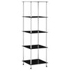vidaXL &Eacute;tag&egrave;re 5 niveaux Noir 40x40x130 cm Verre tremp&eacute;