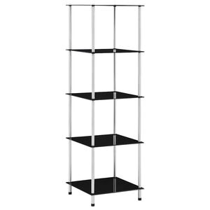 vidaXL &Eacute;tag&egrave;re 5 niveaux Noir 40x40x130 cm Verre tremp&eacute;