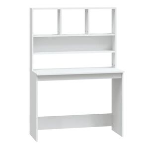 vidaXL Bureau avec &eacute;tag&egrave;res Blanc 102x45x148 cm Bois d'ing&eacute;nierie