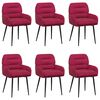 vidaXL Chaises de salle &agrave; manger 6 pc Velours Bordeaux
