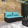 vidaXL Salon de jardin 2 pcs avec coussins R&eacute;sine tress&eacute;e Noir
