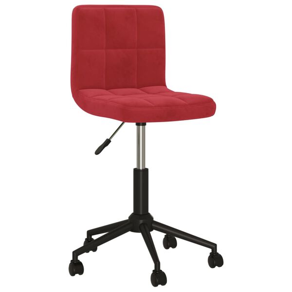 vidaXL Chaise pivotante de bureau Rouge bordeaux Velours
