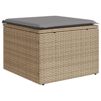 vidaXL Salon de jardin avec coussins 7 pcs beige résine tressée