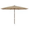 vidaXL Parasol de jardin avec m&acirc;t en bois taupe 400x273 cm