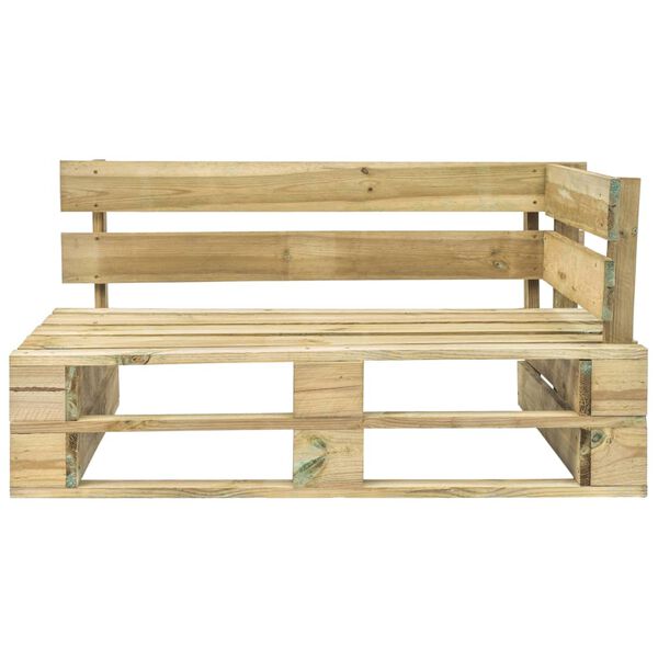 vidaXL Canap&eacute; d'angle palette de jardin vert bois de pin impr&eacute;gn&eacute;