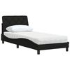 vidaXL Lit avec matelas noir 90x190 cm tissu