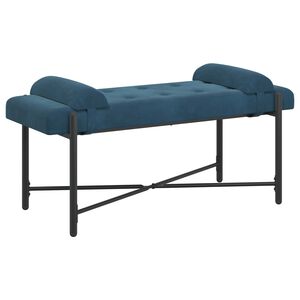 vidaXL Banc capitonn&eacute; &agrave; boutons avec coussins Bleu 110 x 40 x 46 cm