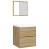 vidaXL Armoire lavabo de salle de bain bassin et miroir Ch&ecirc;ne sonoma
