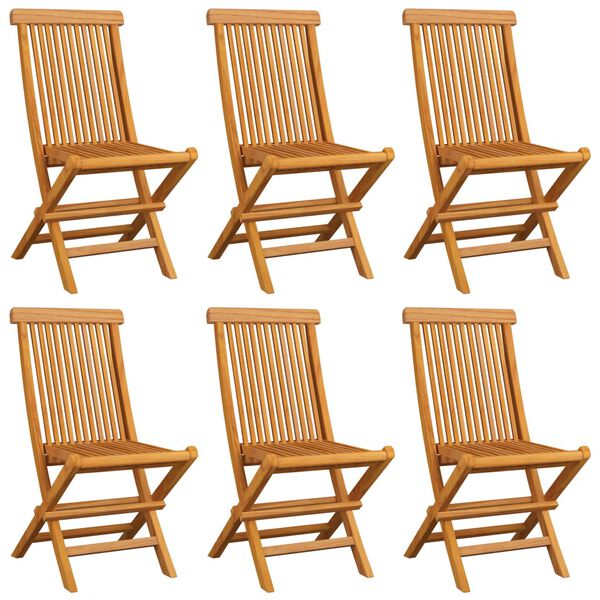 vidaXL Chaises de jardin et coussins anthracite lot de 6 Bois de teck