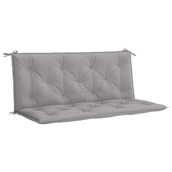 vidaXL Coussin de banc de jardin gris 120x(50+50)x7 cm tissu oxford