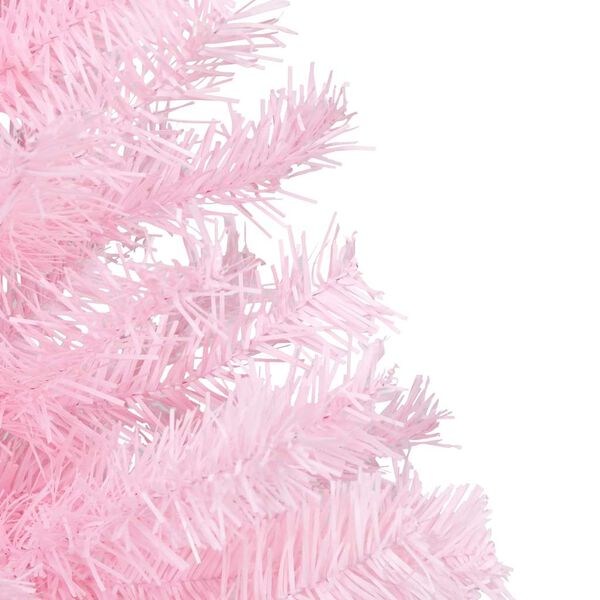 vidaXL Arbre de No&euml;l artificiel pr&eacute;-&eacute;clair&eacute; et boules rose 180 cm PVC
