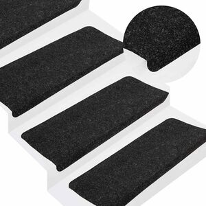 vidaXL Tapis d'escalier auto-adh&eacute;sifs 15 pcs 65x24,5x3,5 cm Anthracite
