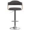 vidaXL Tabourets de bar lot de 2 gris fonc&eacute; bois courb&eacute; et tissu