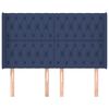 vidaXL T&ecirc;te de lit avec oreilles Bleu 147x16x118/128 cm Tissu