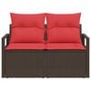 vidaXL Canap&eacute; de jardin avec coussin 120 x 62 x 69 cm polyrotin