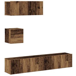 vidaXL Ensemble de meuble TV mural 4 pcs vieux bois bois d'ing&eacute;nierie