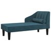 vidaXL Chaise longue avec traversin bleu velours