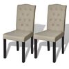 vidaXL Chaises &agrave; manger lot de 2 poil de chameau tissu