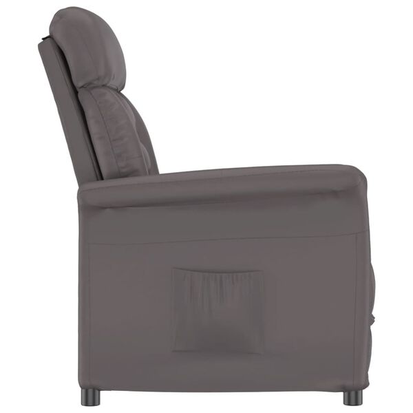 vidaXL Fauteuil inclinable Gris Similicuir