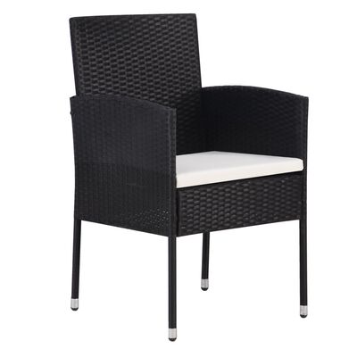 vidaXL Chaises de jardin lot de 4 Résine tressée Noir