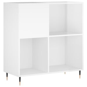 vidaXL Armoire &agrave; disques blanc brillant 84,5x38x89cm bois d'ing&eacute;nierie