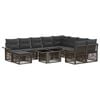 vidaXL Ensemble de canap&eacute; de jardin 11 pc Gris et Gris fonc&eacute; polyrotin